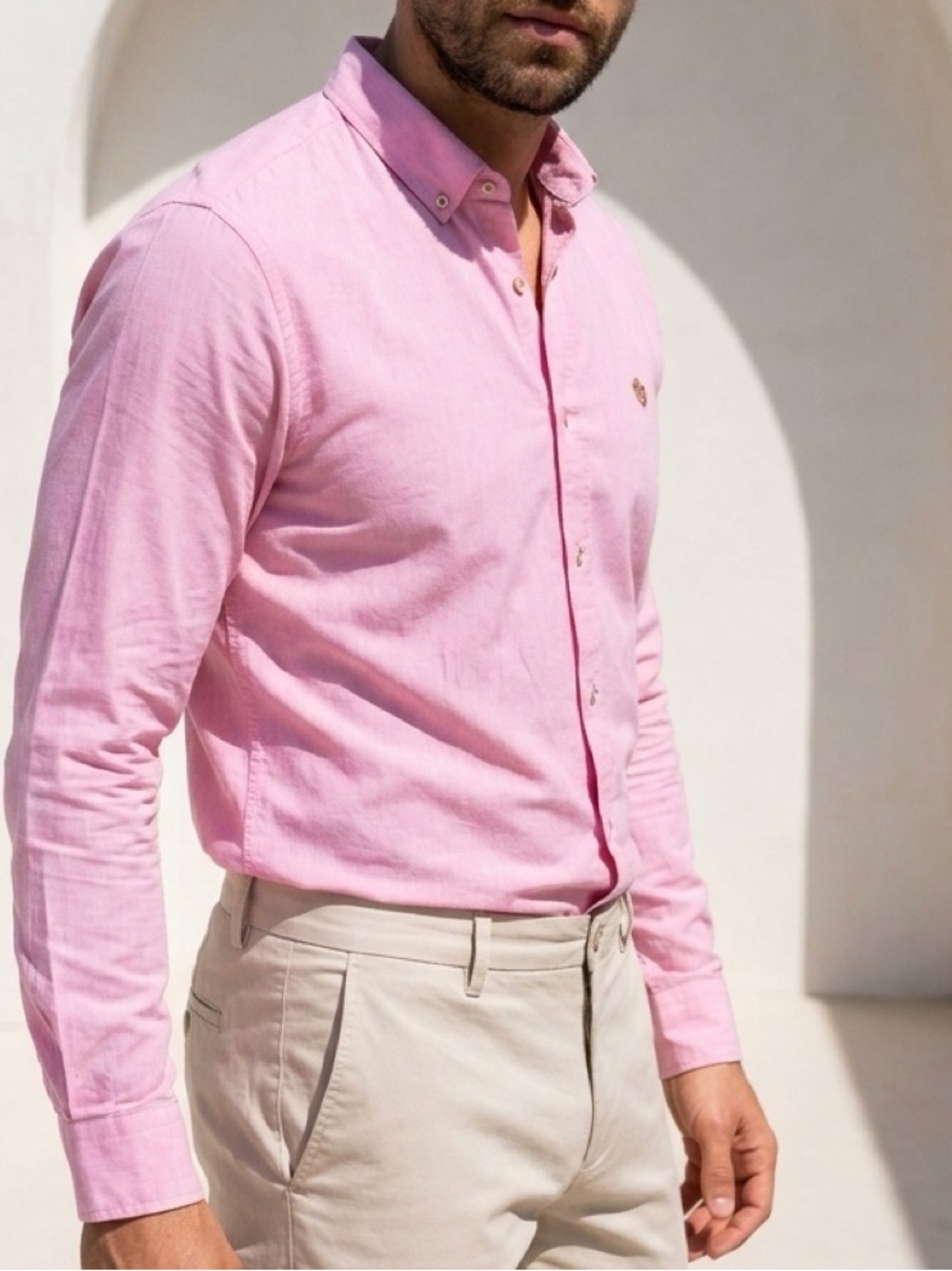 Chanel by Max Pink Collared Button Down Shirt, men - Picture 3 of 12
